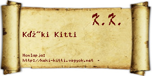 Kéki Kitti névjegykártya