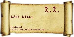 Kéki Kitti névjegykártya