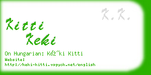 kitti keki business card